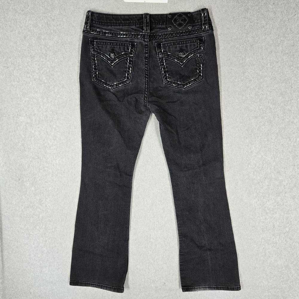 Miss Me Women Jeans 31 Black Denim Embroidered Bootcut MS0148J29CU Chloe